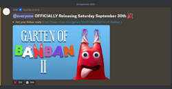 StormedDeveloper on X: The official garten of banban 2 on roblox is  releasing on the 15th, who's playing it?  / X