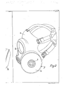 Side view of the experimental respirator from patent no. 555.668.