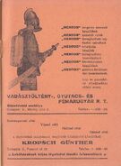 Advertisement of Vadásztöltény-, Gyutacs- és Fémárugyárt Rt. featuring tha mask with a KG130 rebreather.