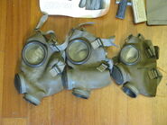 Three Superga masks, from left to right: size 2, size 3 and size 4