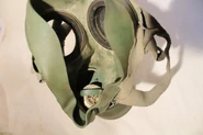 Inside of the mask, note the adjustable chin rest
