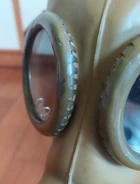 Detail of the eyepieces. Note the remains of the previous colour under the Spanish green paint