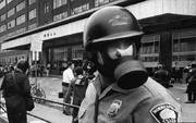 A CD V-800 being used by an officer of the Minneapolis Minnesota Police Department during a protest during the Vietnam War.