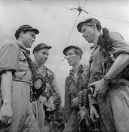 Mine rescuers at Petőfibánya, 1959. Note the T.35 facepieces, they sport non-standard tape around the inlet and outlet assembly