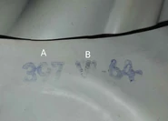 1961 - 1969: A - mask factory number, B - month and year of mask production