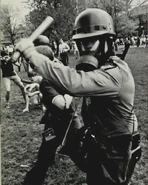 A CD V-800 being worn by a member of the Ohio State Highway Patrol during the Kent State Protests.