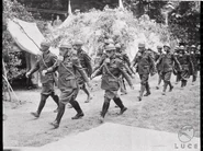 Soldiers training, 1940. The helmets are probably made of aluminium for parades and propaganda