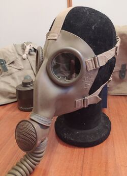 Cold war era Soviet military gas mask GP-5 back hose NATO Modern
