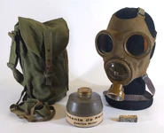 Refurbished Leyland license mask with recovery DAGSA filter. The facepiece could be either an FM-2 or a Vz.35