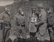 K.u.K. GM15, unknown Austro-Hungarian mask ("M.15/15M typ II."), M.14/14M, wet mask.