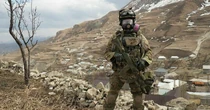 Russian Special Forces Soldier wearing a MP-3 mask and GP-7KB filter.