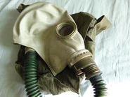 Second version of SzM-41M from year 1963 with green hose. Bag in camouflage wz 58 ,,deszczyk