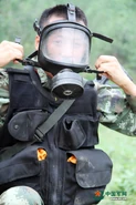 A member of the Liangshan Detachment of the Chinese People's Armed Police Force donning his MF-14.