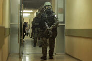 Ecuadorian Soldier using M17A2 while rescuing wounded President Rafael Correa from a hospital in Quito