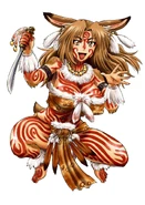 Delilah in one of her battle outfits.