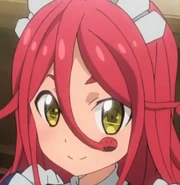 Aurea, a Medusa maid of clan Formal, with her snake-like hair clearly visible.