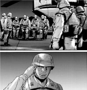 Kengun saluted his fallen comrade.