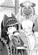 Giselle as a cafeteria worker in Alnus.