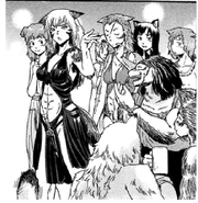 The lead Kitty may be dismissive of the hounds, but some of the other kittens seem interested.