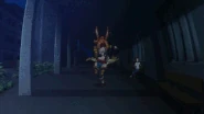 Delilah displays her superhuman agility in the anime against the gun-wielding Akira Yaginada.