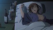 Shino Kuribayashi drunk at the hotsprings Anime episode 9.