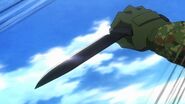 A JSDF Special Force member uses a combat knife to kill a patrol Imperial soldier.