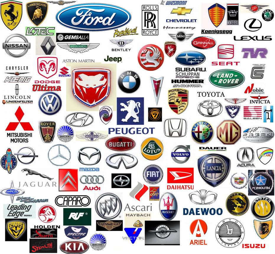 Car shop symbols list