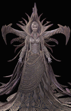 Queen Myrrah in her royal attire.