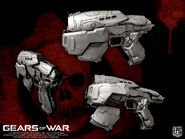 Pre-modelo de una Pistola de Cañón Corto para Gears of War.