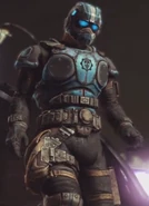 A standard Gear Soldier wearing the third helmet variant in 'RAAM's Shadow'.