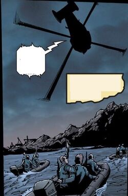 Gettner flying KR-80 over the Stranded forces attacking Pelruan.