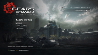 Gears of War Ultimate Edition Beta Menú