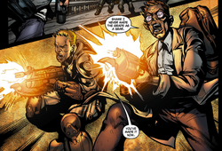 Paul and Nevil fighting the Locust.