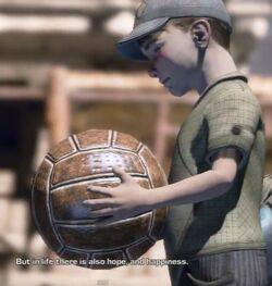 A human child holding a Thrashball.