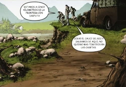 El campo de Sarfuth con el pueblo de Senio a la distancia.