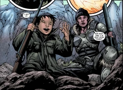 Jasi and Bernie hunting goats outside of Anvegad