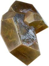 Un pedazo del caparazón cristalizado superduro que se formó alrededor de los cadáveres Locust en los meses posteriores a la activación de las contramedidas de Imulsión.