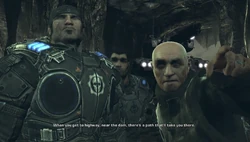 Chaps giving Marcus and Dom directions to Nexus.