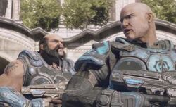 Minh and Barrick talking during the evacuation.