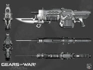 Pre-modelo de la Lancer Retro para Gears of War 3