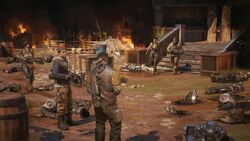 The aftermath of the battle.