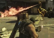 El jugador disparando a la gallina