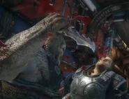 Dron ejecutando a JD con su cuchillo