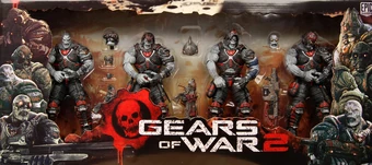 Lot Figurines NECA Gears Of War 2 - Set Locust Hive - 18 Cm - Boîte Abîmée