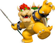 Bowser throwing a Javelin