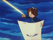 An example of Yōki blast; Kitarō firing am energy beam in the 1985 anime.