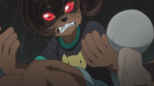 Mana transformed into a tanuki.