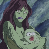 Iso-Onna and her baby