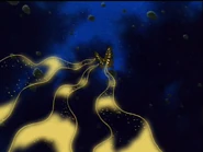 Iwako's butterfly form using her scales.