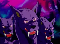 Cerberus as they appear in Akuma-kun